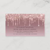 Roos goud Glitter Drip Appointment Hair Makeup Visitekaartje (Achterkant)