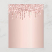 Roos goud glitter drip party spellen papier (Achterkant)