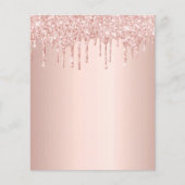 Roos goud glitter drip party spellen papier (Voorkant)