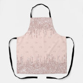 Roos goud glitter druppelt monogram initialen glaz schort (Voorkant)