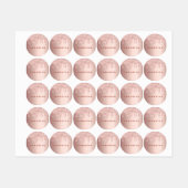 Roos goud glitter druppelt roze aangepaste monogra labels (Vel)