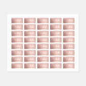 Roos goud glitter druppelt roze aangepaste monogra labels (Vel)