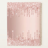 Roos goud glitter drupt roze monogram 2023 planner (Achterkant)