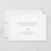 Roos goud glitter eenvoudig script business logo bedankkaart (Achterkant)