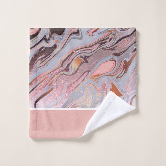 Roos goud glitter en marmer gepersonaliseerd bad handdoek (Wasdoekje)