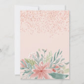 Roos goud glitter floral hebrew Bat Mitzvah Kaart (Achterkant)