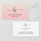 Roos goud glitter handgeschreven script kalligrafi visitekaartje (Voorkant / Achterkant)