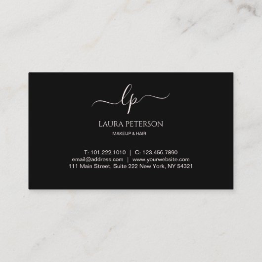 Roos goud glitter handgeschreven script kalligrafi visitekaartje (Achterkant)