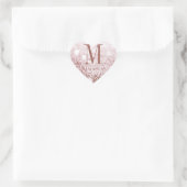 Roos Goud Glitter Hart Naam Initiaal Monogram Sticker (Tas)
