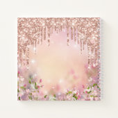  roos goud glitter jouw naam gepersonaliseerd    notitieboek (Achterkant)