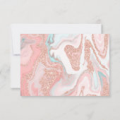 Roos goud glitter koraalroze marmer 16 RSVP (Achterkant)