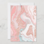 Roos goud glitter koraalroze marmer Quinceanera Kaart (Achterkant)