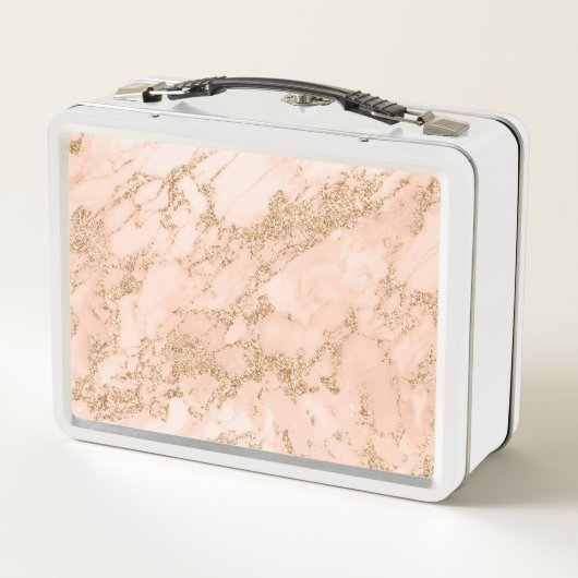 Roos goud glitter marmer abstract (Achterkant)