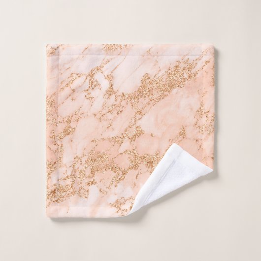 Roos goud glitter marmer abstract bad handdoek (Wasdoekje)