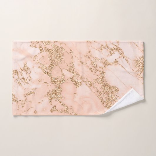 Roos goud glitter marmer abstract bad handdoek (Handdoek)
