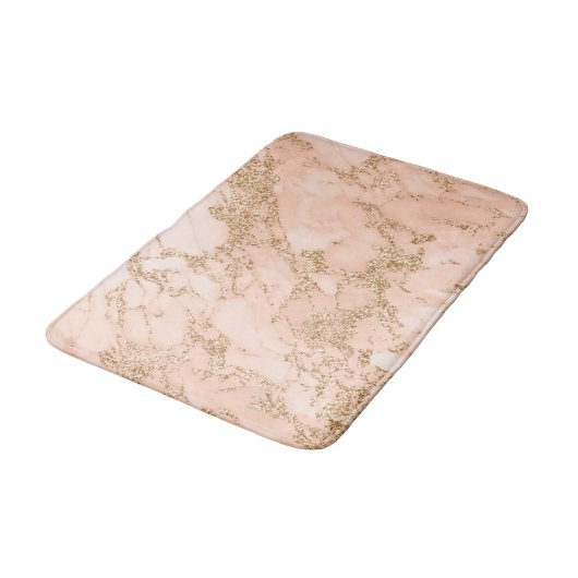 Roos goud glitter marmer abstract badmat (Gekanteld)