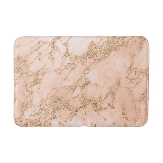 Roos goud glitter marmer abstract badmat (Voorkant)