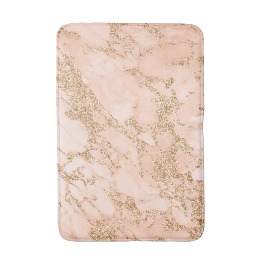 Roos goud glitter marmer abstract badmat (Voorkant Verticaal)