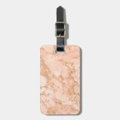 Roos goud glitter marmer abstract bagagelabel (Voorkant verticaal)