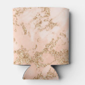 Roos goud glitter marmer abstract blikjeskoeler (Achterkant)