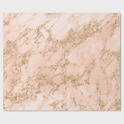 Roos goud glitter marmer abstract cadeaupapier (Vlak)