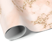 Roos goud glitter marmer abstract cadeaupapier (Rol Hoek)