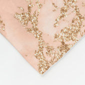 Roos goud glitter marmer abstract fleece deken (Hoek)
