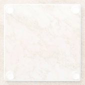 Roos goud glitter marmer abstract glazen onderzetter (Achterkant)