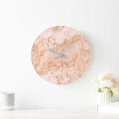 Roos goud glitter marmer abstract grote klok (Huis)