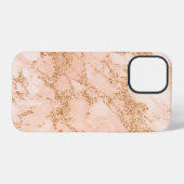 Roos goud glitter marmer abstract iPhone hoesje (Achterkant horizontaal)
