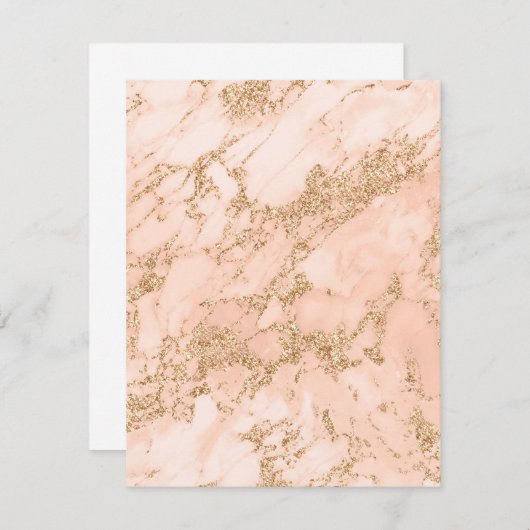 Roos goud glitter marmer abstract kaart (Voorkant / Achterkant)