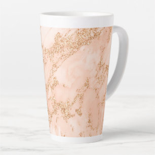 Roos goud glitter marmer abstract latte mok