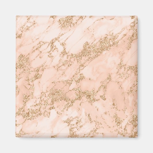 Roos goud glitter marmer abstract magneet (Voorkant)