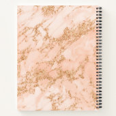 Roos goud glitter marmer abstract notitieboek (Achterkant)