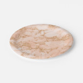 Roos goud glitter marmer abstract papieren bordje (Gekanteld)