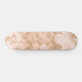 Roos goud glitter marmer abstract persoonlijk skateboard (Horizontaal)