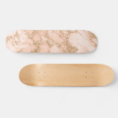 Roos goud glitter marmer abstract persoonlijk skateboard (Horizontaal)