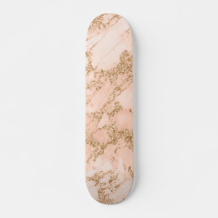 Roos goud glitter marmer abstract persoonlijk skateboard