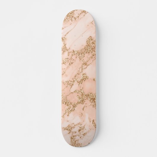 Roos goud glitter marmer abstract persoonlijk skateboard (Voorkant)