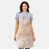 Roos goud glitter marmer abstract schort (Gedragen)