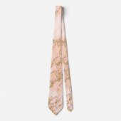 Roos goud glitter marmer abstract stropdas (Voorkant)