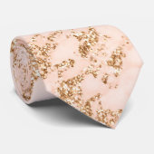 Roos goud glitter marmer abstract stropdas (Opgerold)