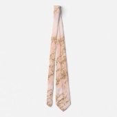 Roos goud glitter marmer abstract stropdas (Achterkant)