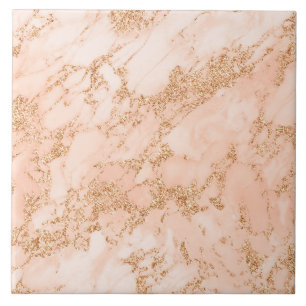 Roos goud glitter marmer abstract tegeltje