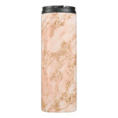 Roos goud glitter marmer abstract thermosbeker (Achterkant)