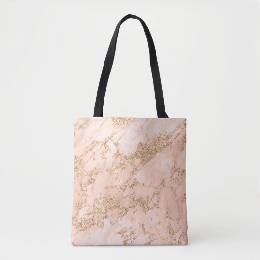 Roos goud glitter marmer abstract tote bag (Voorkant)