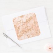 Roos goud glitter marmer abstract vierkante sticker (Envelop)