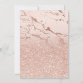 Roos goud glitter marmer elegant chic Sweet 16 Kaart (Achterkant)