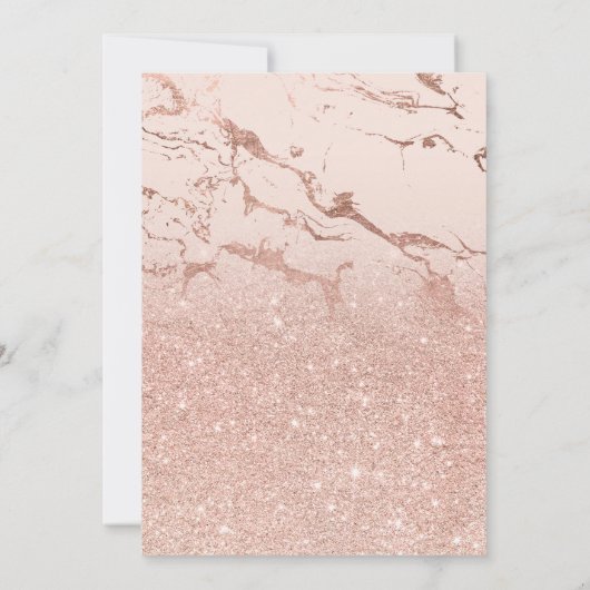 Roos goud glitter marmer elegant chic Sweet 16 Kaart (Achterkant)