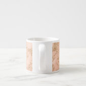 Roos Goud Glitter Marmer, Script Naam WHT Monogram Espresso Kop (Achterkant)